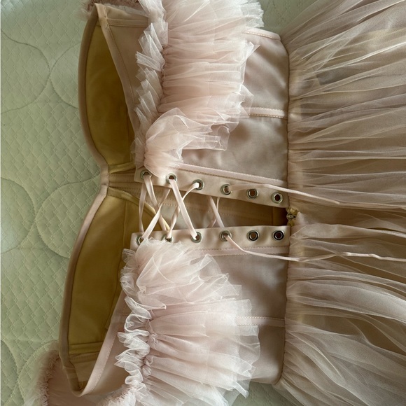 Size XL Authentic Milla tea length tulle dress in color misty rose. Worn once. - Picture 14 of 15